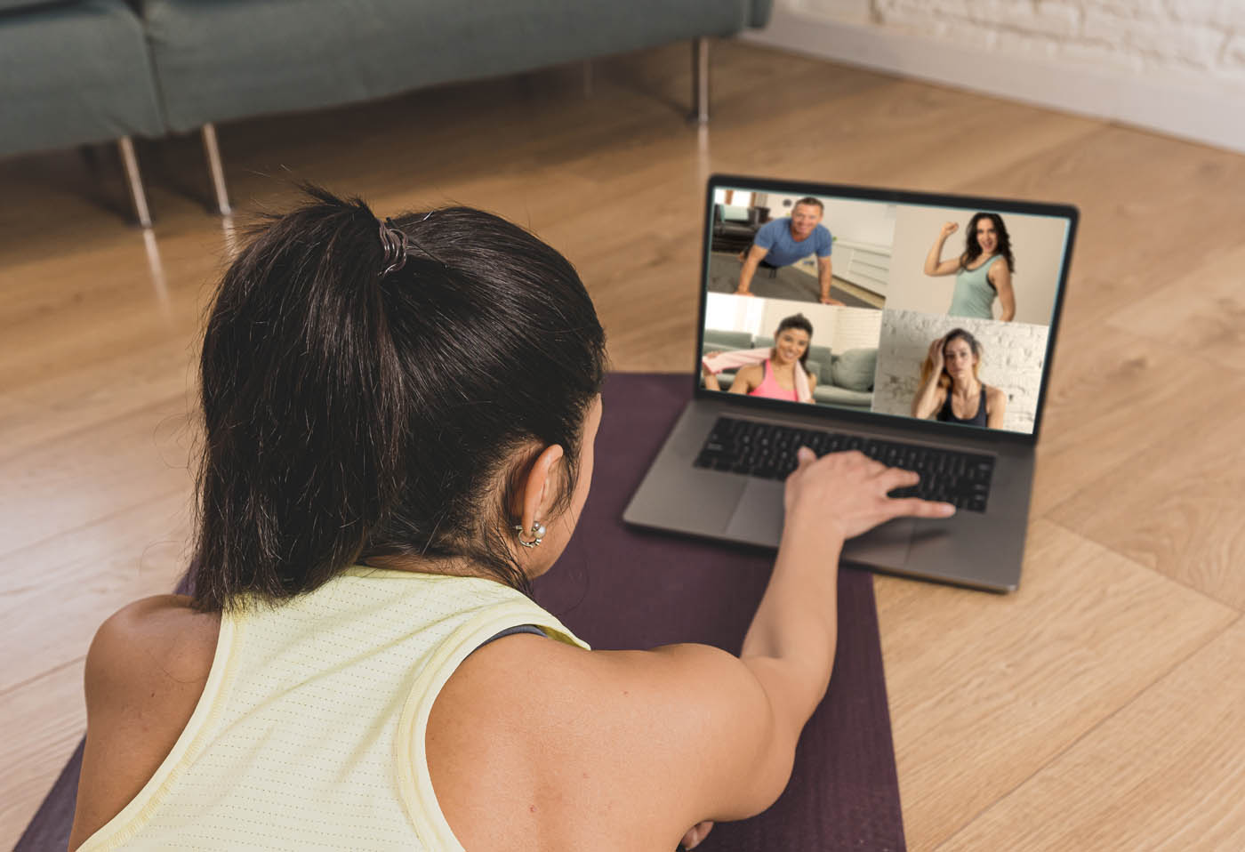 People,Exercising,At,Home,Connected,To,Online,Fitness,Class,On